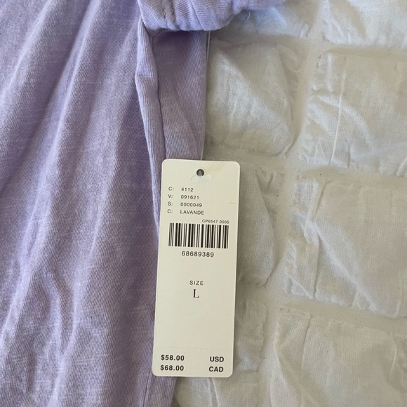 Pilcro Lavender Tie Front Short Sleeve Tee - Picture 3 of 8